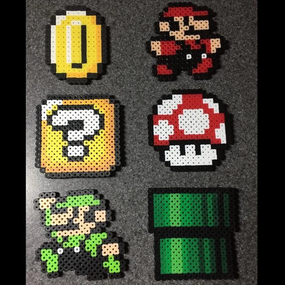 Super Mario Magnets - Handmade Video Game Home Decor - Fridge / Locker Magnets - Picture 3 of 3